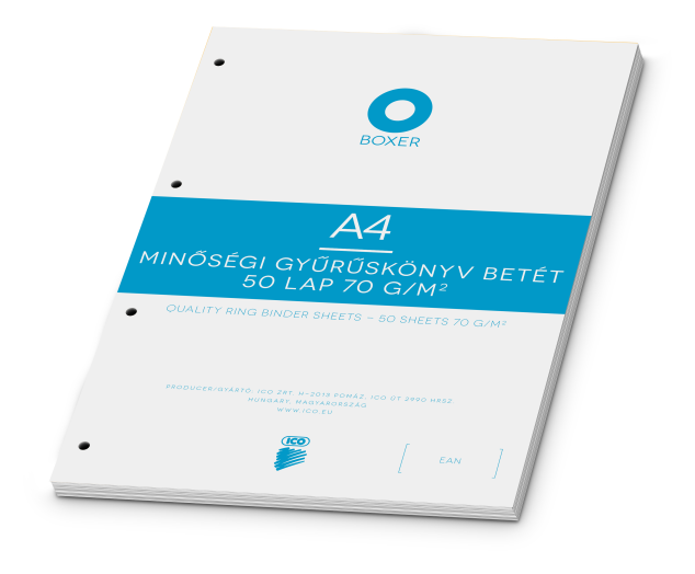 BOXER gyűrűskönyv betét A4