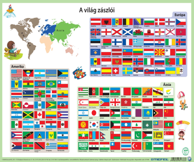 Könyöklő Világ zászlói A3 duo