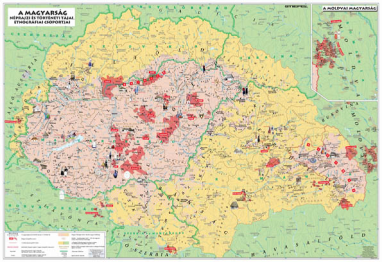 Könyöklő Magyarország néprajzi térkép duo