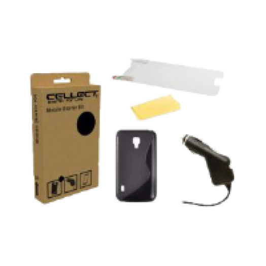 Galaxy Core plus fekete induló készlet, töltő+hátlap+fólia