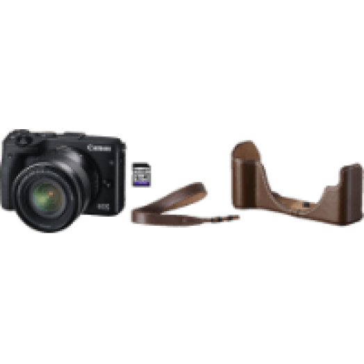EOS M3 + 18-55 mm IS STM Kit + EH27-CJ tok + EM-E2 nyakpánt + 16GB SD kártya