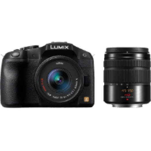 Lumix DMC-G6W fekete + 14-42 mm ASPH. II MEGA O.I.S + 45-150 mm ASPH. MEGA O.I.S. Kit