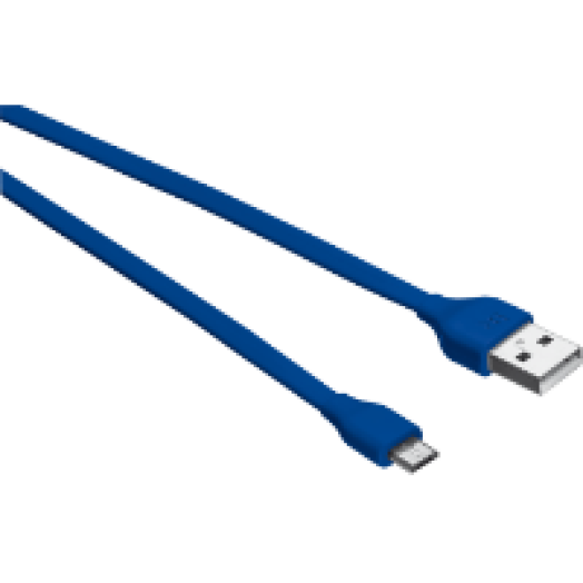 Flat kék micro-USB 1m (20136)