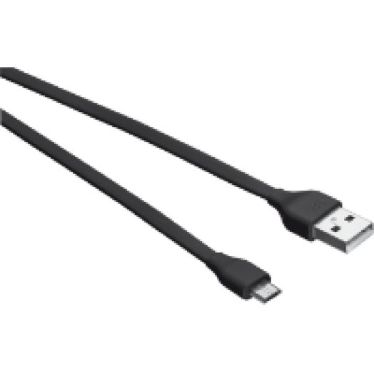 Flat fekete micro-USB 1m (20135)