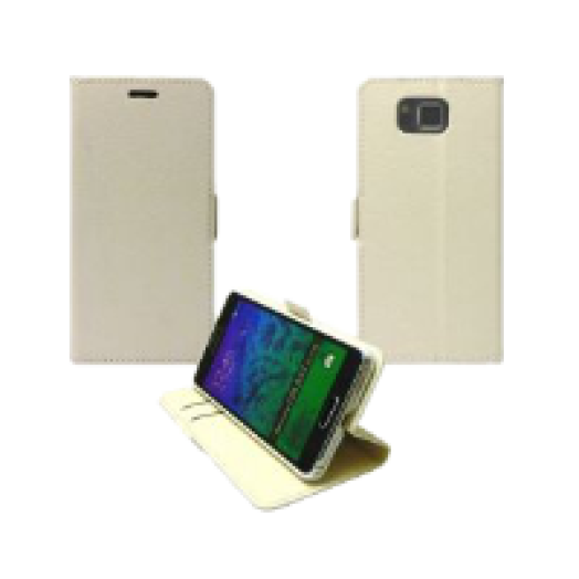 SAMSUNG Galaxy S6 oldalra nyíló flip tok fehér