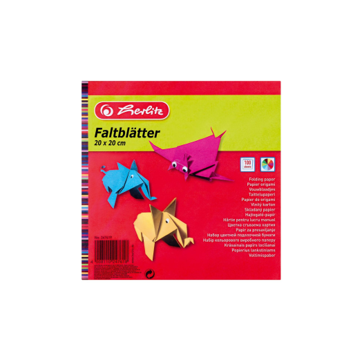 Herlitz origami lapok 20x20cm 100 ív/csomag