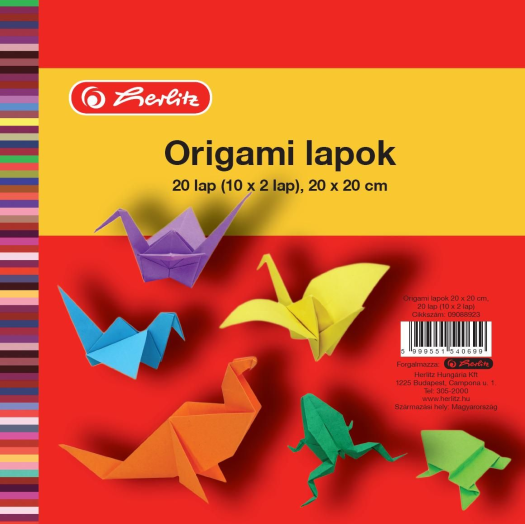 Herlitz origami lapok 20x20cm 20ív/csomag