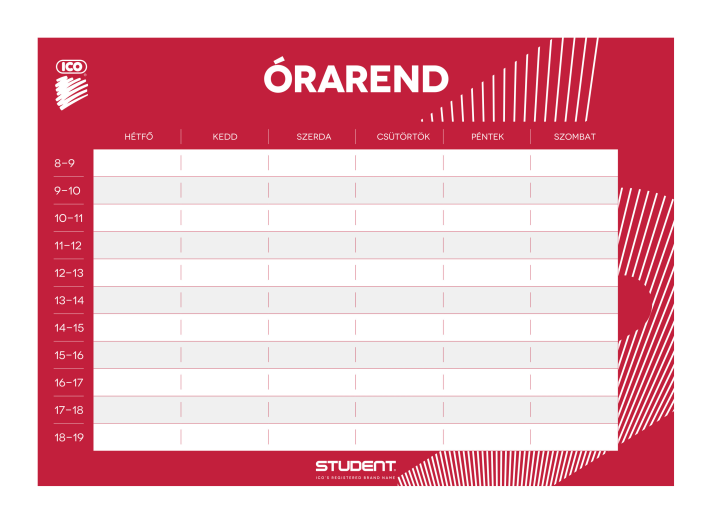 ICO STUDENT PRÉMIUM órarend A5