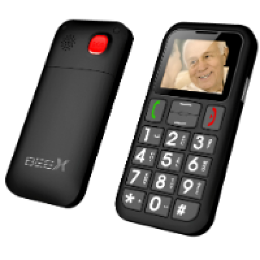 Senior fekete kártyafüggetlen mobiltelefon