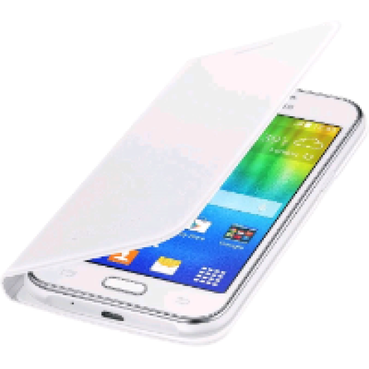 Samsung Galaxy J1 flip bőr tok, fehér