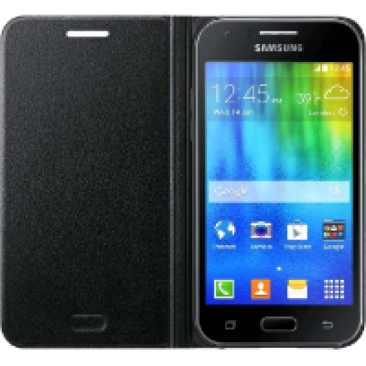 Samsung Galaxy J1 bőr book cover tok fekete