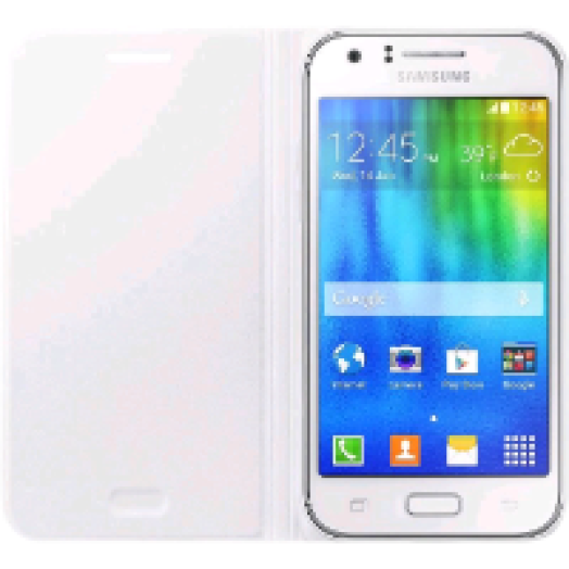 Samsung Galaxy J1 bőr book cover tok fehér