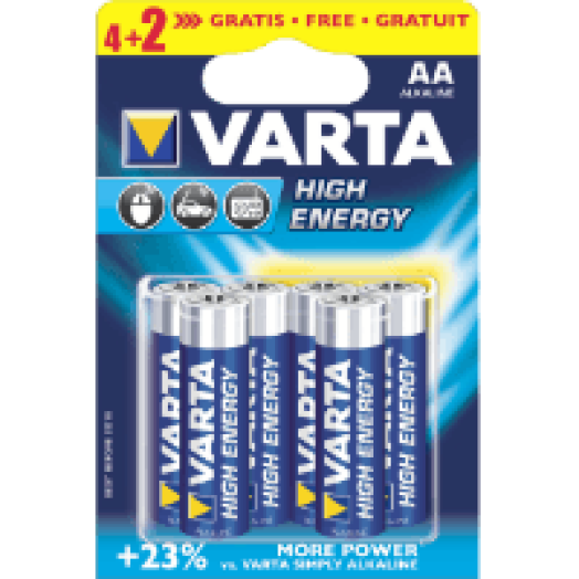 High Energy alkáli mangán ceruzaelem (6xAA)