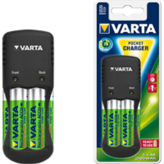 Pocket akkutöltő 4x2100mAh akkumulátorral
