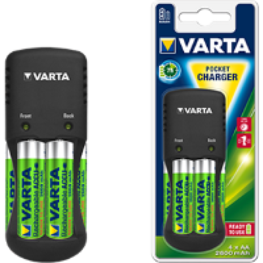 Pocket akkutöltő 4x2600mAh akkumulátorral