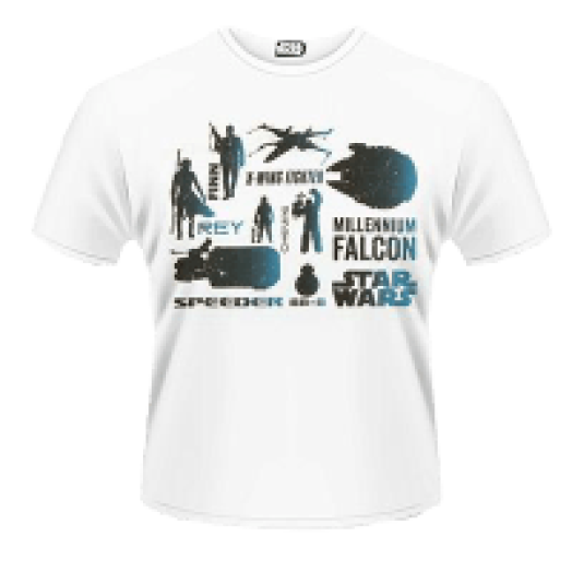 Star Wars The Force Awakens - Blue Heroes Character T-Shirt XXL