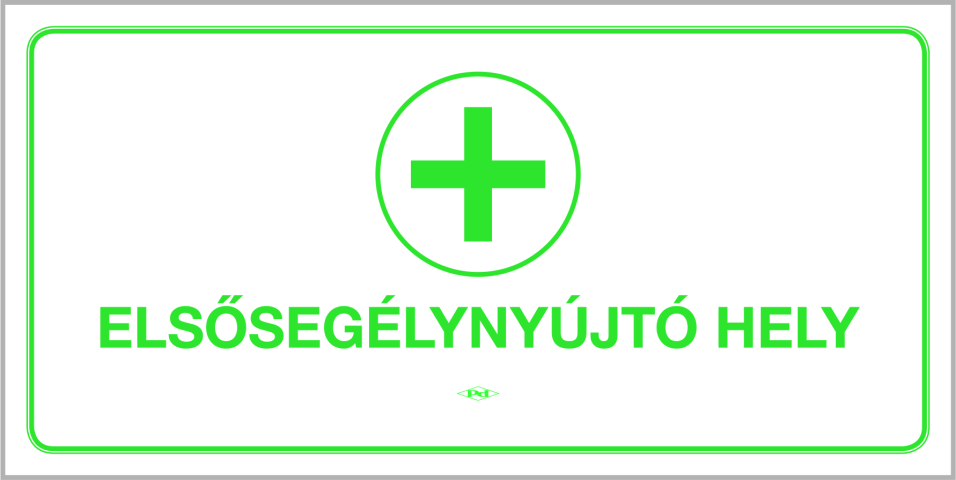 Pd táblamatrica 10x20 cm Elsősegélynyújtó hely fehér