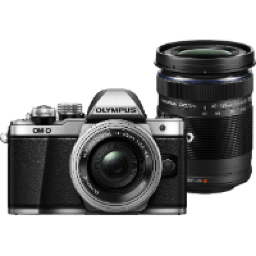 E-M10II ezüst + Pancake EZ-M1442 ezüst + EZ M4015 R fekete Kit