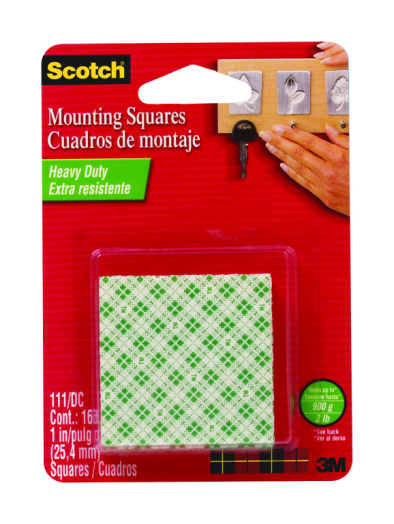 Scotch 111 kétoldalú ragasztó négyzet 2,54cmx2,54cm 16db