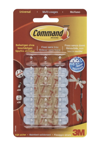 Command W17026 mini akasztó ragasztó csíkkal 20db