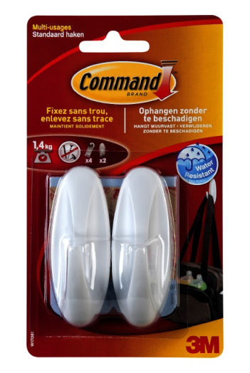 Command W17081 ovális akasztó ragasztócsíkkal M 2db