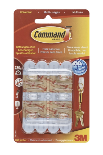 Command W17006 mini akasztó ragasztó csíkkal 6db