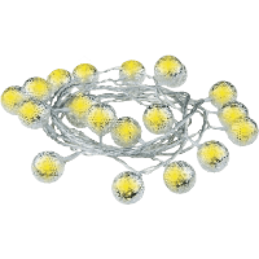 ZY1407 Fém karácsonyi füzér 3m, 20LED, 1W