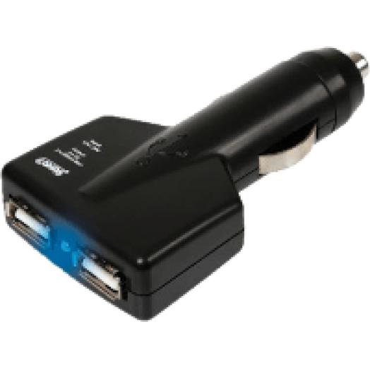 Töltő USB dupla, 12/24V, kimenet : 5 V, max. 2x500mA