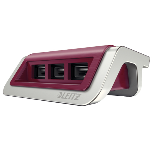 Leitz Style USB töltő 3-portos, gránátvörös