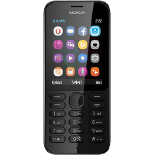222 DS fekete kártyafüggetlen mobiltelefon