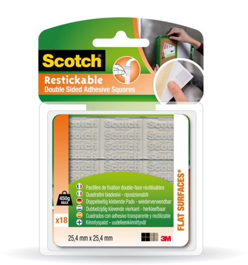 Scotch R100 kétoldalú ragasztó négyzet 2,5x2,5cm
