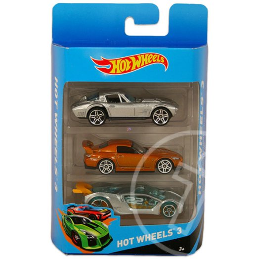 Hot Wheels: kisautók - 3 db-os készlet - különböző színekben