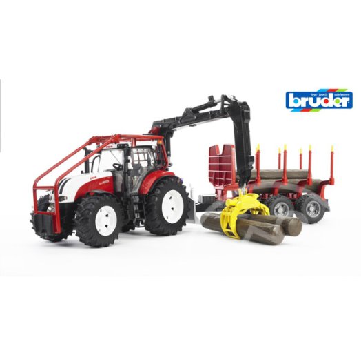 Steyr CVT 6230 traktor rönkszállító utánfutóval - 78 cm