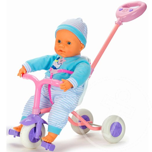 Puha baba zenélő triciklivel 45cm