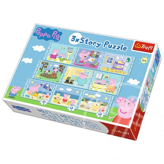 Peppa malac 3 x Sztori puzzle - Trefl