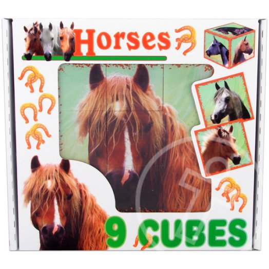 Lovak 9 db-os kocka puzzle