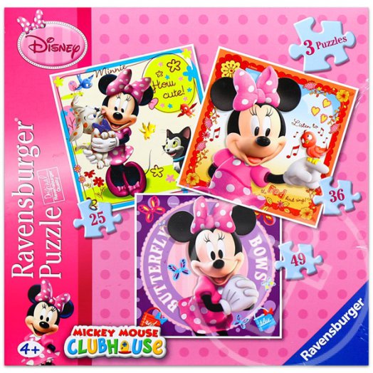 Ravensburger Minnie egér: 3 az 1-ben puzzle