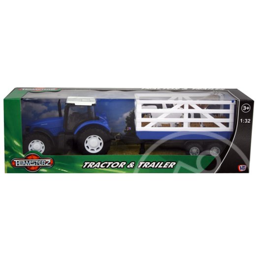 Teamsterz: kék traktor utánfutóval