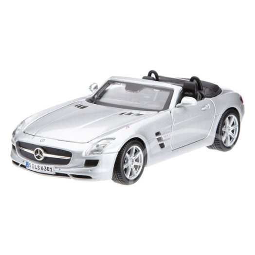 Mercedes-Benz SLS AMG Roadster autómodell - 1:24, ezüst