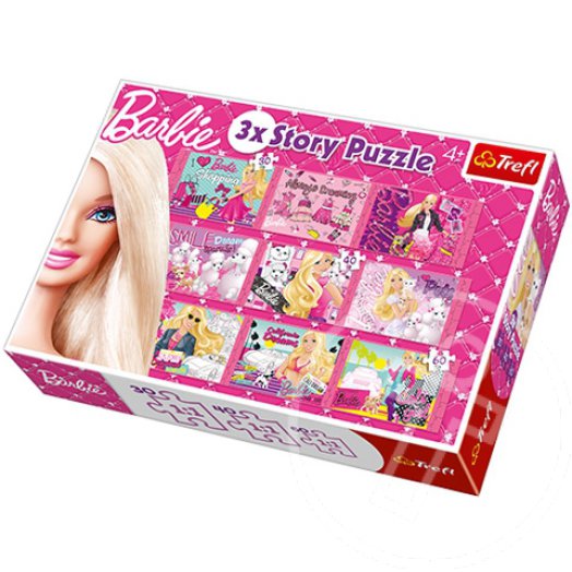 Barbie 9 az 1-ben 390 db-os óriás hosszúkás puzzle - Trefl
