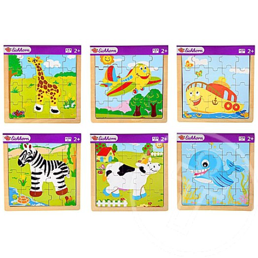 Fa puzzle állatokkal és járművekkel - Eichhorn