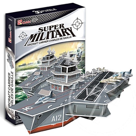 Charles de Gaulle repülőgéphordozó anyahajó 3D puzzle 60db - CubicFun
