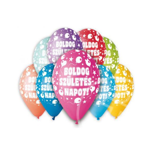 Boldog Születésnapot feliratos lufi - 10 darabos
