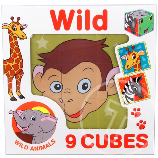 Vadállatok 9 db-os kocka puzzle
