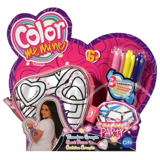 Color Me Mine: Színezhető mini táska - Diamond Party, szívecskés