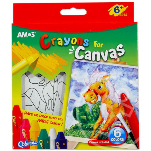 Mini festővászon zsírkrétákkal - 6 darabos, ló