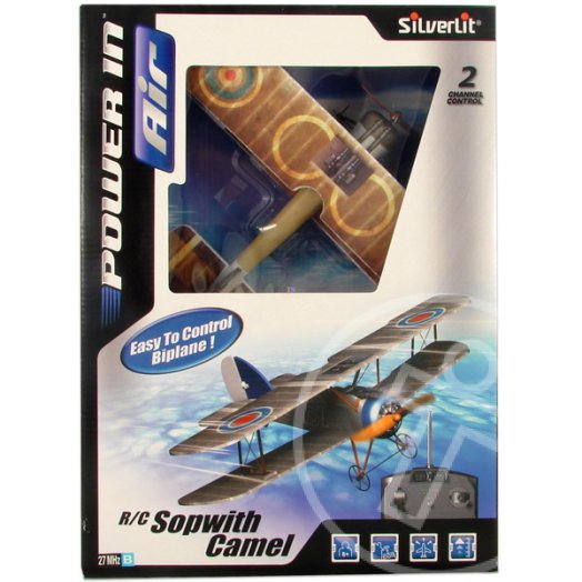 Sopwith Camel távirányítós kétfedelű repülőgép - sárga