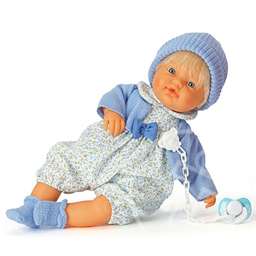 Síró fiú csecsemő baba cumival 38cm