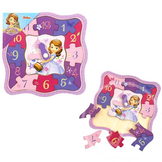 Szófia Hercegnő fa puzzle óra 13db-os