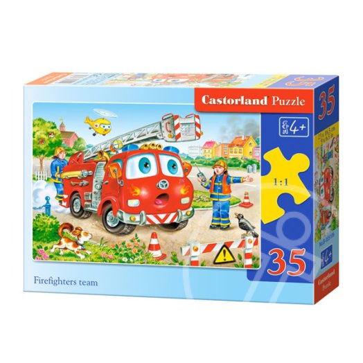 Tűzoltók létrás autóval 35 darabos puzzle